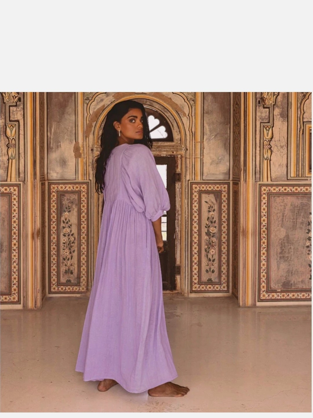 Daughters of India Maxi Lilac Gauze Kyra Dress - Picture 2 of 11
